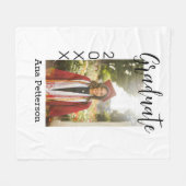 Afstuderen foto Modern Classic Voeg jaarnaam rusti Fleece Deken (Voorkant (Horizontaal))