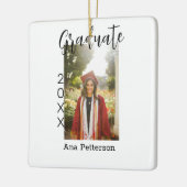 Afstuderen foto Modern Classic Voeg jaarnaam rusti Keramisch Ornament (Links)