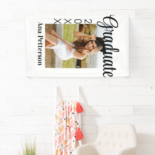 Afstuderen foto Modern Classic Voeg jaarnaam rusti Spandoek (Insitu)