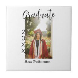 Afstuderen foto Modern Classic Voeg jaarnaam rusti Tegeltje