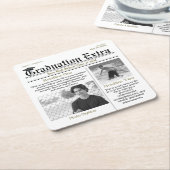 Afstuderen Foto Modern Cool Fun Headlines Kartonnen Onderzetters (Schuin)