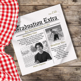 Afstuderen Foto Modern Cool Fun Newspapier Servet