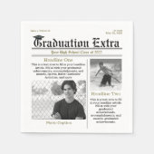 Afstuderen Foto Modern Cool Fun Newspapier Servet (Voorkant)