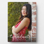 Afstuderen Foto Modern Elegant Calligraphy Hearts Fotoplaat (voorkant)