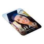 Afstuderen foto modern elegant zwart modern magneet (Rechterzijde)