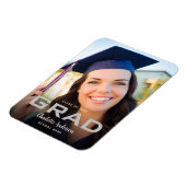 Afstuderen foto modern elegant zwart modern magneet (Linkerzijde)