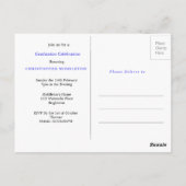 Afstuderen Foto Modern Gold Blue Party Briefkaart (Achterkant)