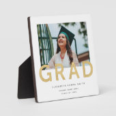 Afstuderen Foto Modern Gold Persoonlijke keepomwil Fotoplaat (Voorkant)