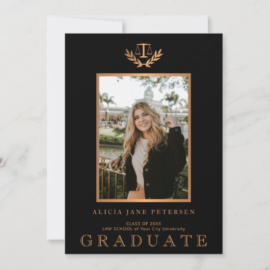 Afstuderen foto Modern Law School afstuderen Aankondiging (Voorkant)