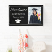 Afstuderen Foto Modern Minimal Black White Spandoek (Insitu)