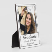 Afstuderen Foto Modern Minimal White Black Fotoplaat (Zijkant)