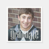 Afstuderen Foto Modern Minimalist Simple Party Servet (Voorkant)