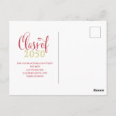 Afstuderen Foto Modern minimalistisch rood script Briefkaart (Achterkant)
