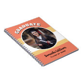 Afstuderen Foto Modern Peach Afstuderen Custom Notitieboek (Rechterzijde)