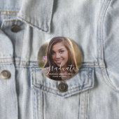 Afstuderen Foto Modern Ronde Button 7,6 Cm (In situ)