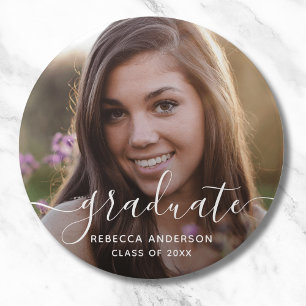 Afstuderen Foto Modern Ronde Button 7,6 Cm