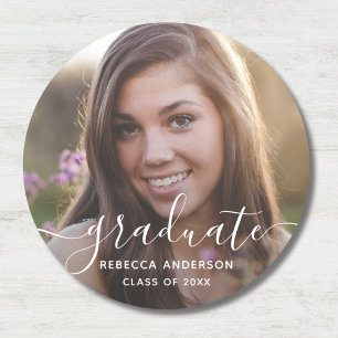 Afstuderen Foto Modern Ronde Sticker