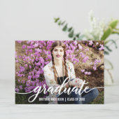 Afstuderen Foto modern script Aankondiging (Staand voorkant)