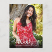 Afstuderen Foto modern script Hartelijk dank Briefkaart (Voorkant)