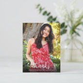 Afstuderen Foto modern script Hartelijk dank Briefkaart (Staand voorkant)