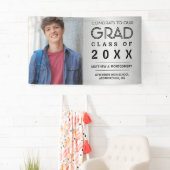 Afstuderen Foto Modern Script Silver Spandoek (Insitu)