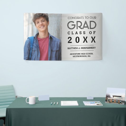 Afstuderen Foto Modern Script Silver Spandoek (Beurs)