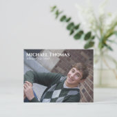 Afstuderen Foto modern Simple Black en Gold Briefkaart (Staand voorkant)