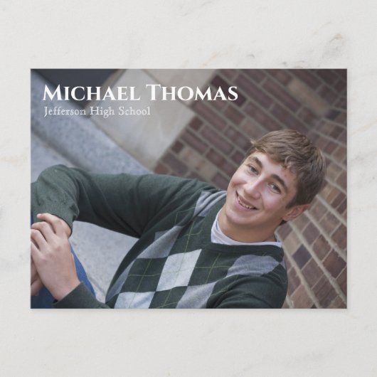 Afstuderen Foto modern Simple Black en Gold Briefkaart (Voorkant)