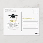 Afstuderen Foto modern Simple Black en Gold Briefkaart (Achterkant)