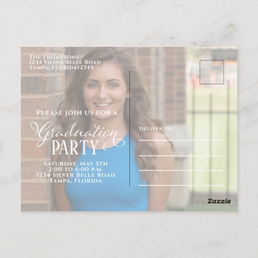 Afstuderen Foto modern Simple Trendy Landscape Briefkaart (Achterkant)