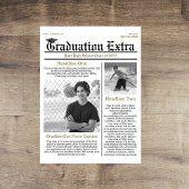 Afstuderen Foto Modern Simple Trendy Newspaper Briefkaart