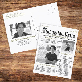 Afstuderen Foto Modern Simple Trendy Newspaper Briefkaart