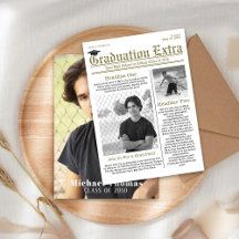 Afstuderen Foto Modern Simple Trendy Newspaper
