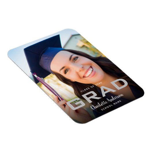 Afstuderen foto moderne elegante zwarte moderne magneet (Rechterzijde)