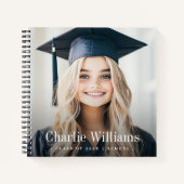 Afstuderen foto moderne naam jaar gastenboek notitieboek (Voorkant)