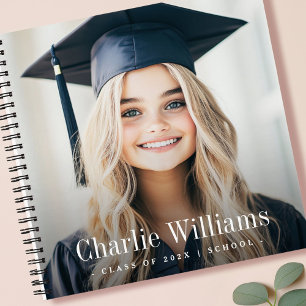 Afstuderen foto moderne naam jaar gastenboek notitieboek