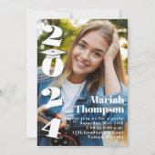 Afstuderen Foto Moderne Zwart-wit Typografie Kaart (Voorkant)