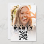 Afstuderen Foto Moderne Zwart-wit Typografie Kaart (Achterkant)