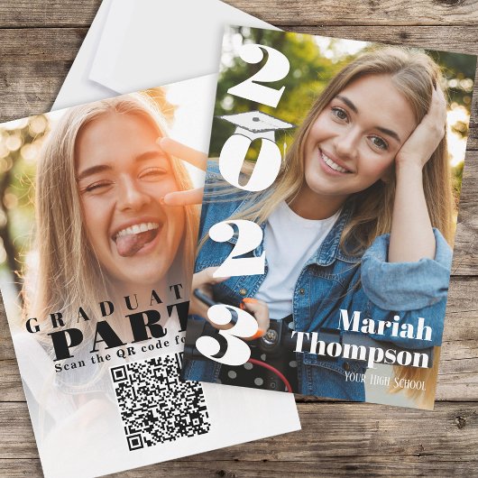 Afstuderen Foto Moderne Zwart-wit Typografie Kaart