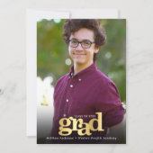 Afstuderen foto moderne zwarte goudtypografie aankondiging (Voorkant)