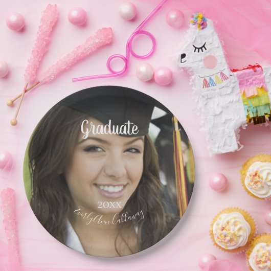 Afstuderen Foto naam Afstuderen Jaar Papieren Bordje (Feest)
