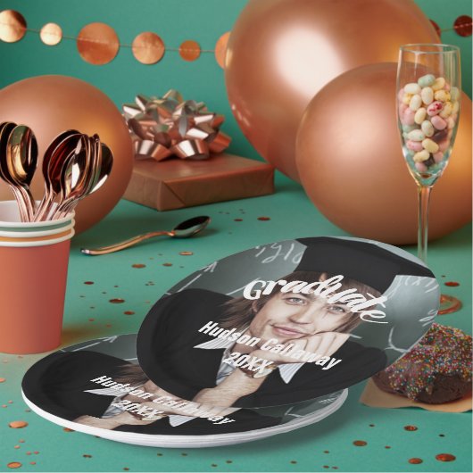 Afstuderen Foto naam Afstuderen jaar Papieren Bordje (Multi)