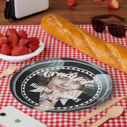 Afstuderen Foto naam Afstuderen jaar Papieren Bordje (Picknick)