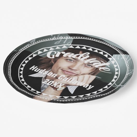 Afstuderen Foto naam Afstuderen jaar Papieren Bordje (Gekanteld)