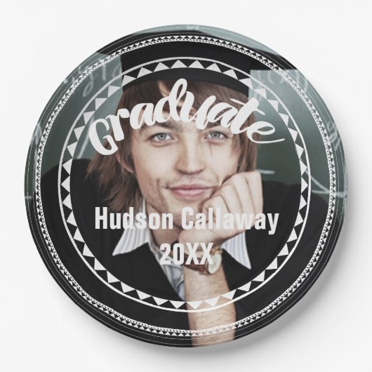 Afstuderen Foto naam Afstuderen jaar Papieren Bordje (Voorkant)