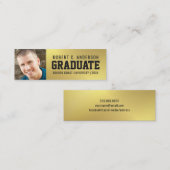 Afstuderen Foto Name Card Faux Gold Foil Contactkaartje (Voorkant / Achterkant)