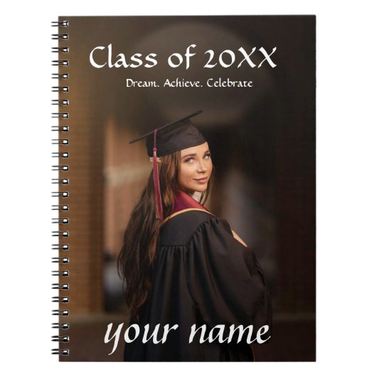 Afstuderen Foto Notitieboek – Aangepaste naam (Voorkant)