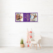Afstuderen Foto Paars en Gold Elegant Banner (Insitu)