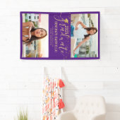 Afstuderen Foto Paars Gold Confetti Banner (Insitu)