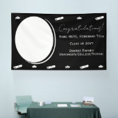 Afstuderen Foto & Pet, Diploma in zwart-wit Spandoek (Beurs)